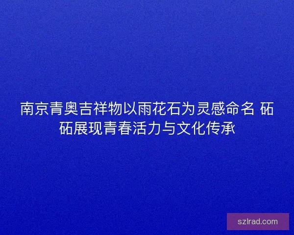 南京青奥吉祥物以雨花石为灵感命名 砳砳展现青春活力与文化传承