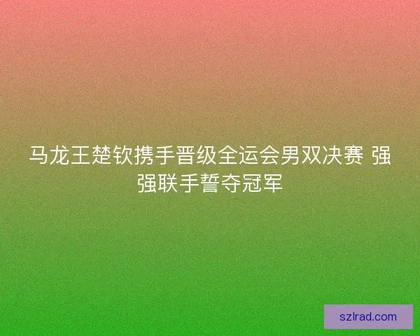 马龙王楚钦携手晋级全运会男双决赛 强强联手誓夺冠军