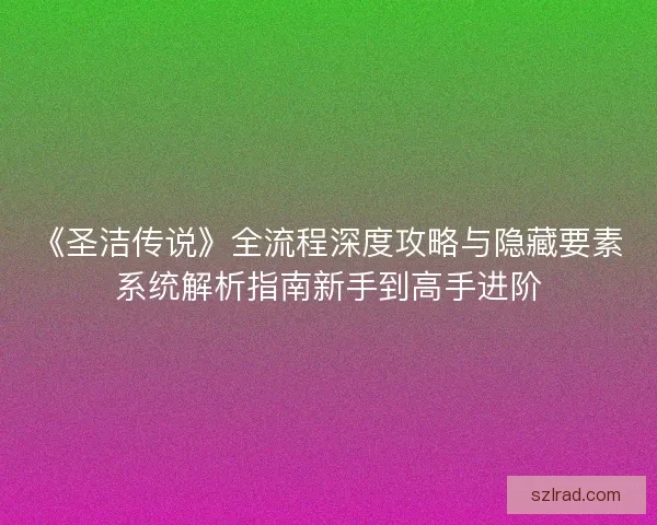 《圣洁传说》全流程深度攻略与隐藏要素系统解析指南新手到高手进阶