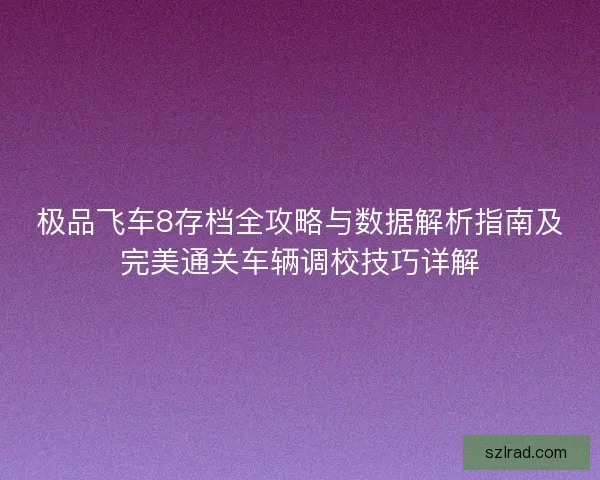 极品飞车8存档全攻略与数据解析指南及完美通关车辆调校技巧详解